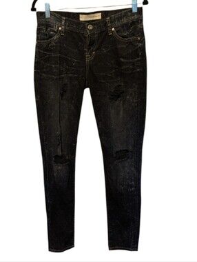 Denimocracy Distressed Acid Wash Skinny Jeans Dark Wash Size 29